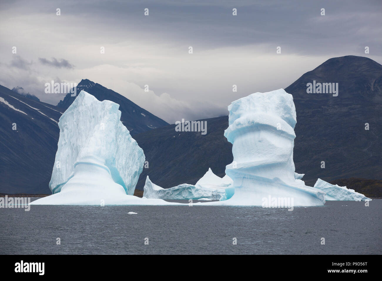 Les icebergs dans le sud du Groenland Banque D'Images