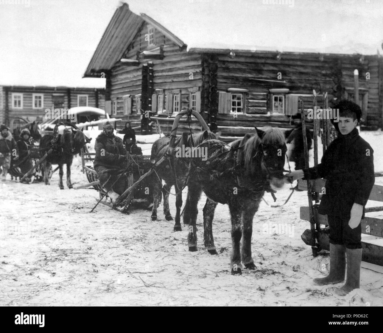 L'infanterie américaine près d'Arkhangelsk, décembre 1918. Musée : collection privée. Banque D'Images