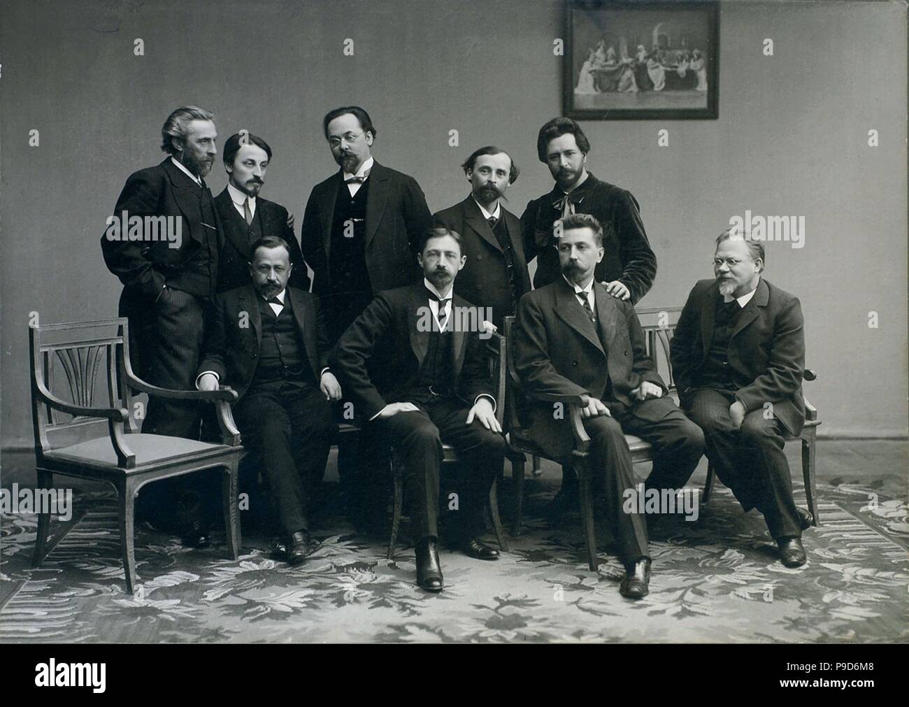 Les membres du Groupe Littéraire 'SEDER' ('lundi'). Musée : Institut de la littérature russe (Pushkin-House IRLI), Saint-Pétersbourg. Banque D'Images