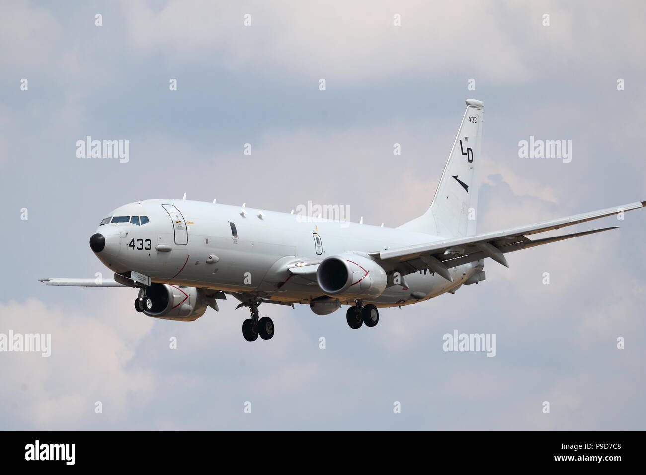 Un marine américain Boeing P-8 Poseidon au Farnborough International Airshow 2018, Farnborough, Royaume-Uni Banque D'Images