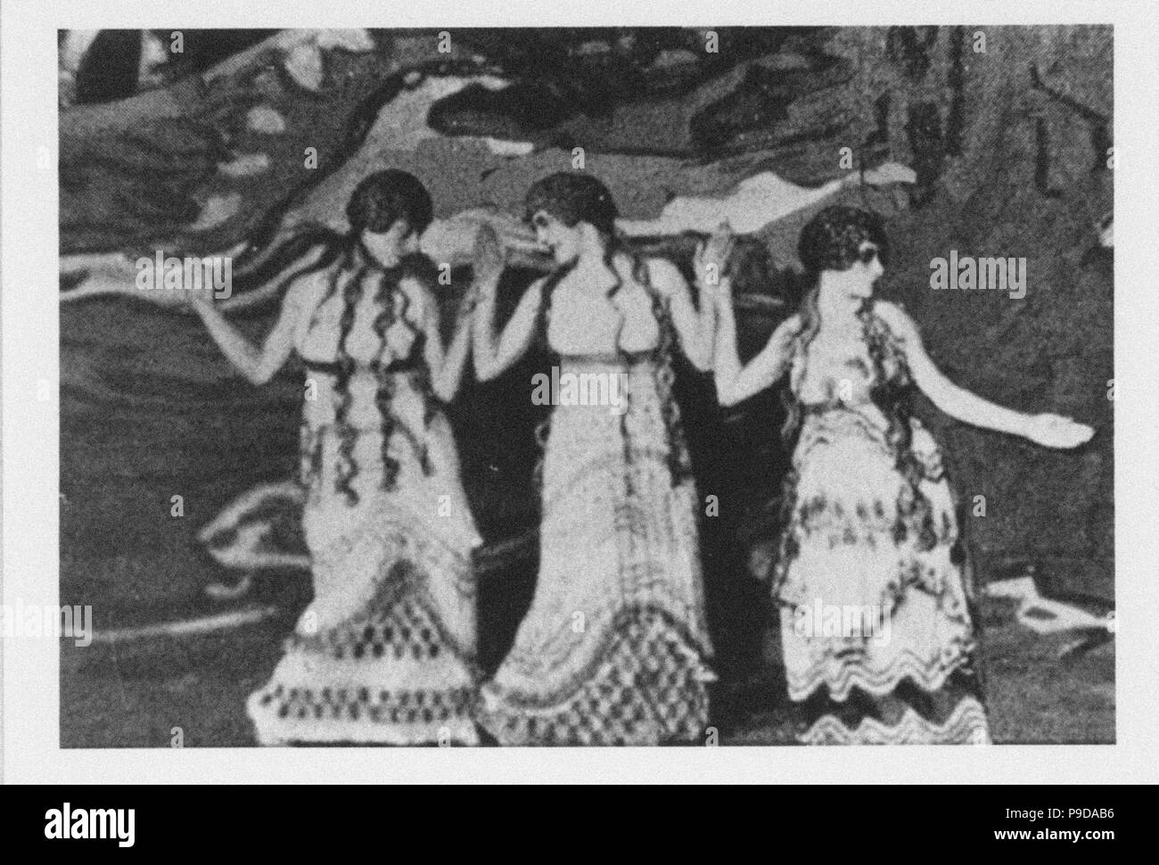 Bronislava Nijinska, Olga, Lioubov et Khohlova Chernyshova dans le Ballet L'après-midi d'un faune (l'après-midi d'un faune). Musée : Fédération Archives d'état de la littérature et l'Art, Moscou. Banque D'Images