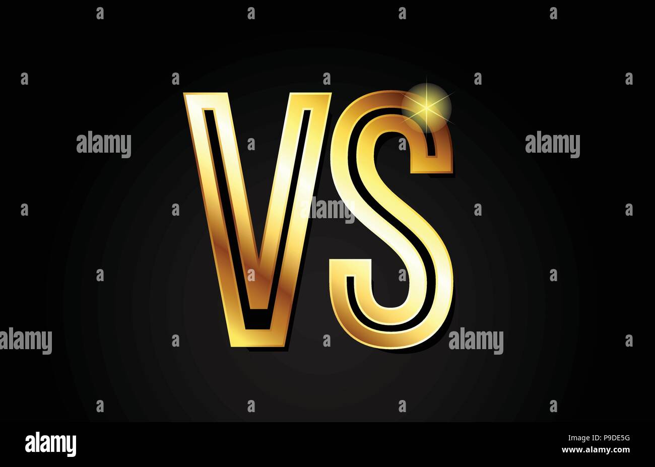 Lettre Alphabet Or Vs V S Combinaison Logo Design Adapté