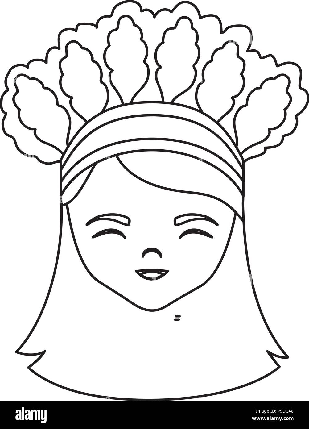 Cartoon girl avec costume traditionnel de Taiwan icône sur fond blanc, vector illustration Illustration de Vecteur