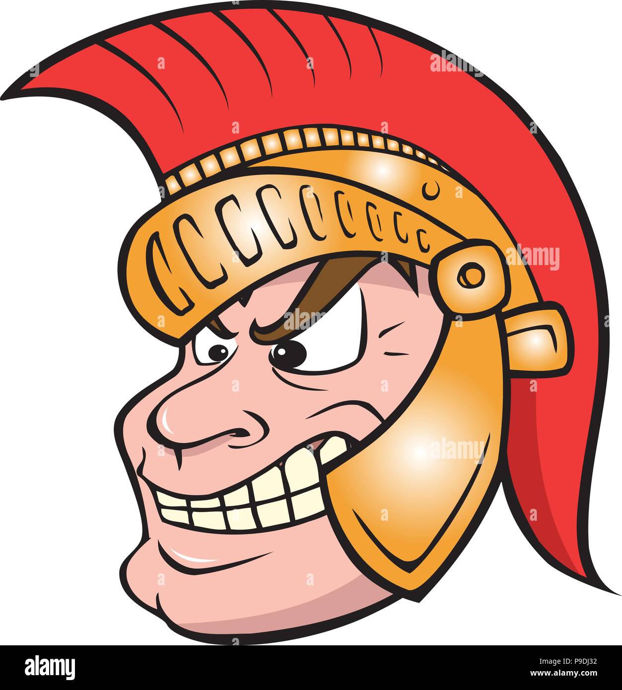 Cartoon vector illustration d'un Trojan warrior Illustration de Vecteur