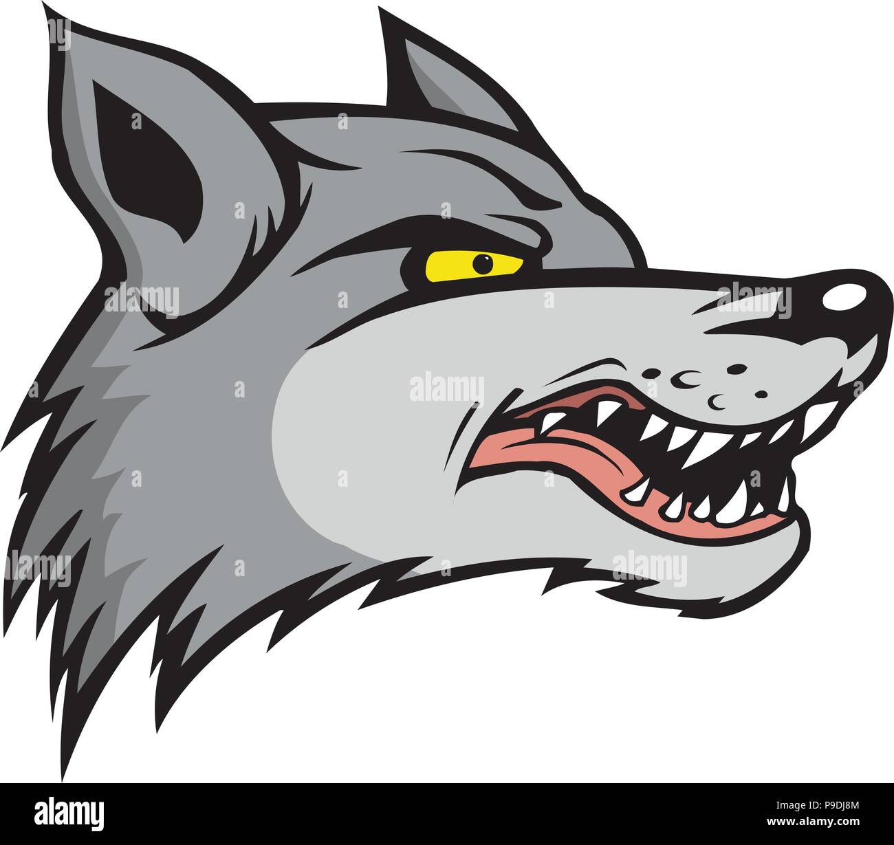 Cartoon vector illustration d'un loup en colère Illustration de Vecteur