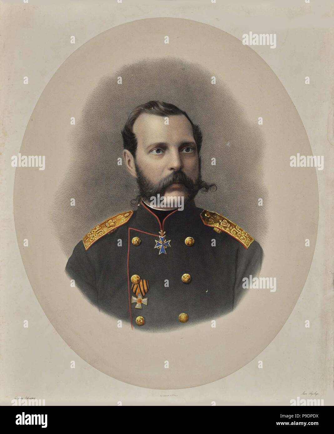 Portrait de l'empereur Alexandre II de Russie (1818-1881). Musée : Bibliothèque d'État de Russie, Moscou. Banque D'Images