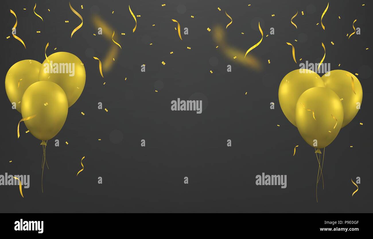 Fond les ballons d'or Illustration de Vecteur