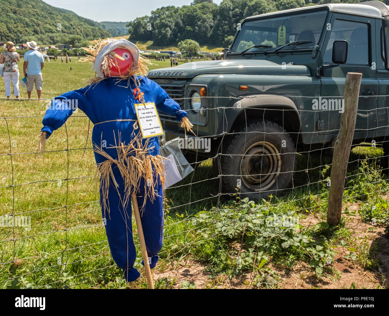 Épouvantail faites par les enfants de l'école primaire sur l'affichage à Monmouthshire show, juillet 2018. Banque D'Images