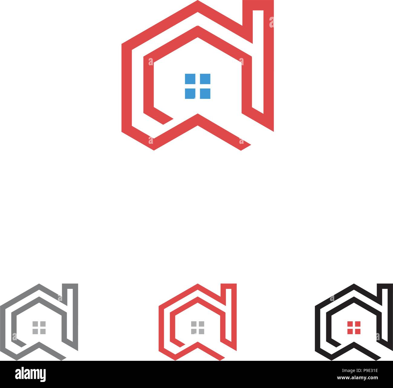 Ligne Immobilier maison symbole abstrait Illustration de Vecteur