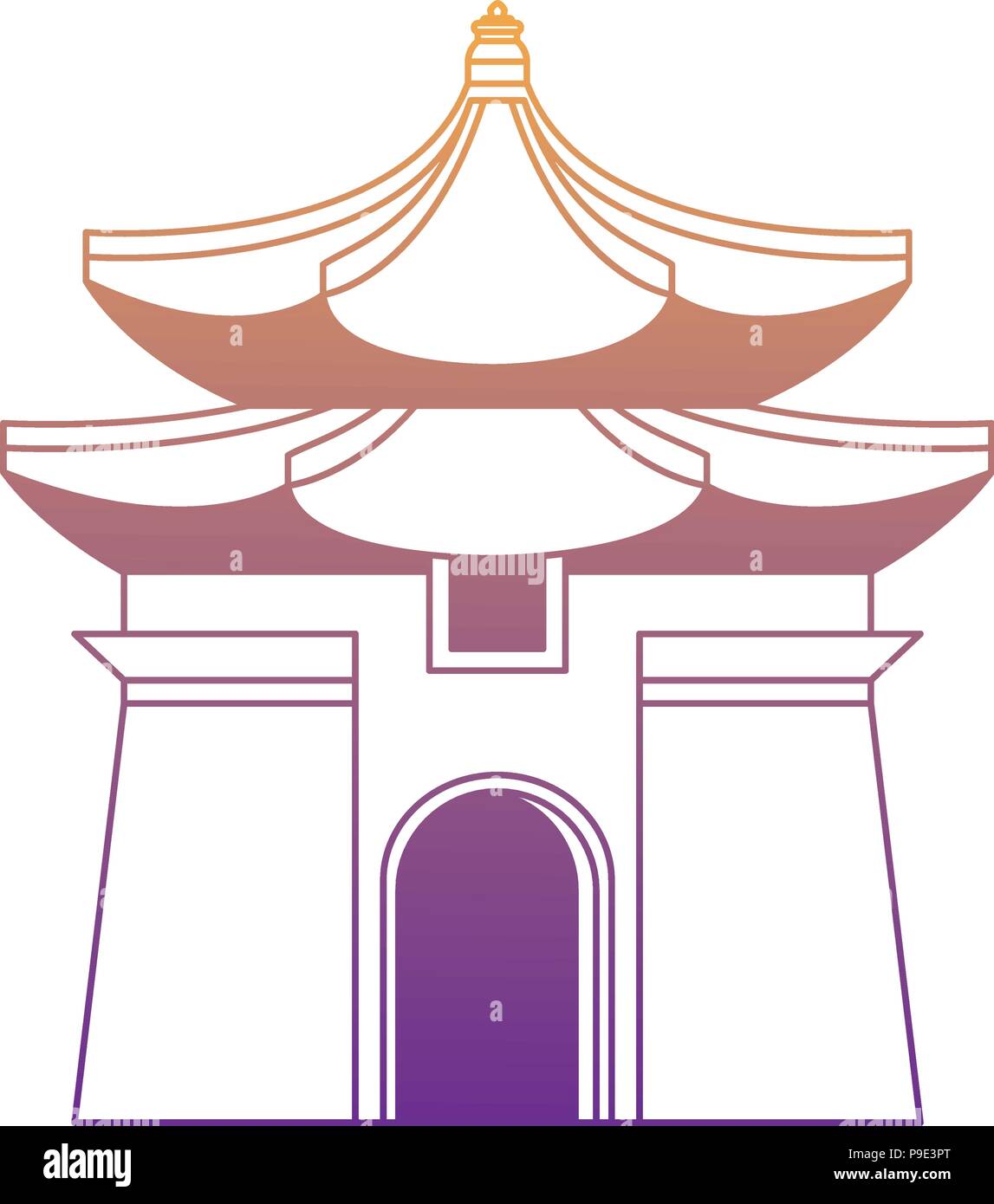 L'Chiang Kai Shek Memorial Hall icône sur fond blanc, vector illustration Illustration de Vecteur