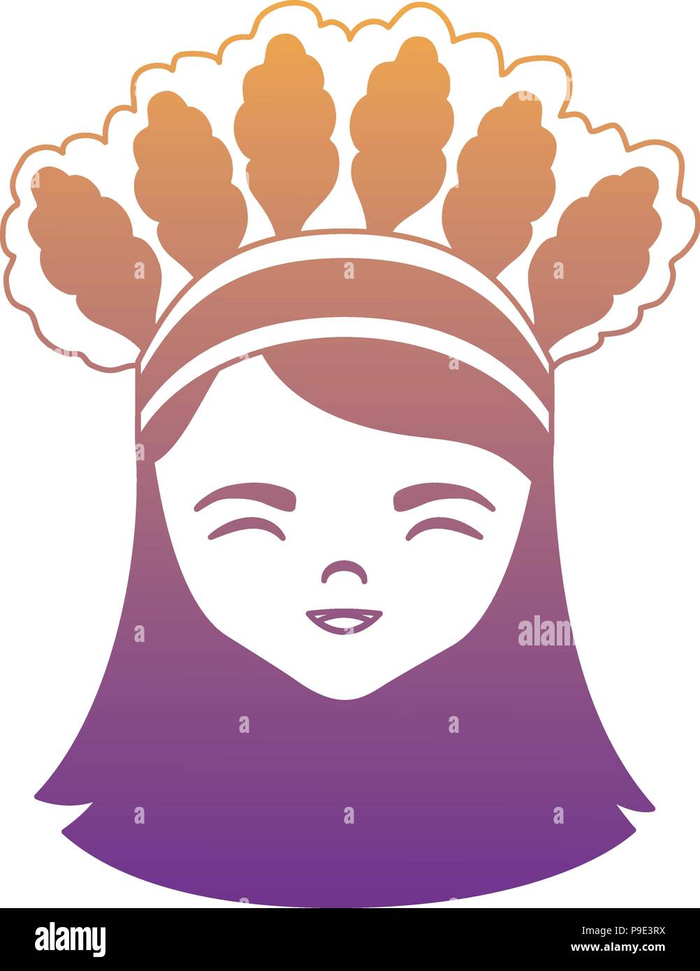 Cartoon girl avec costume traditionnel de Taiwan icône sur fond blanc, vector illustration Illustration de Vecteur