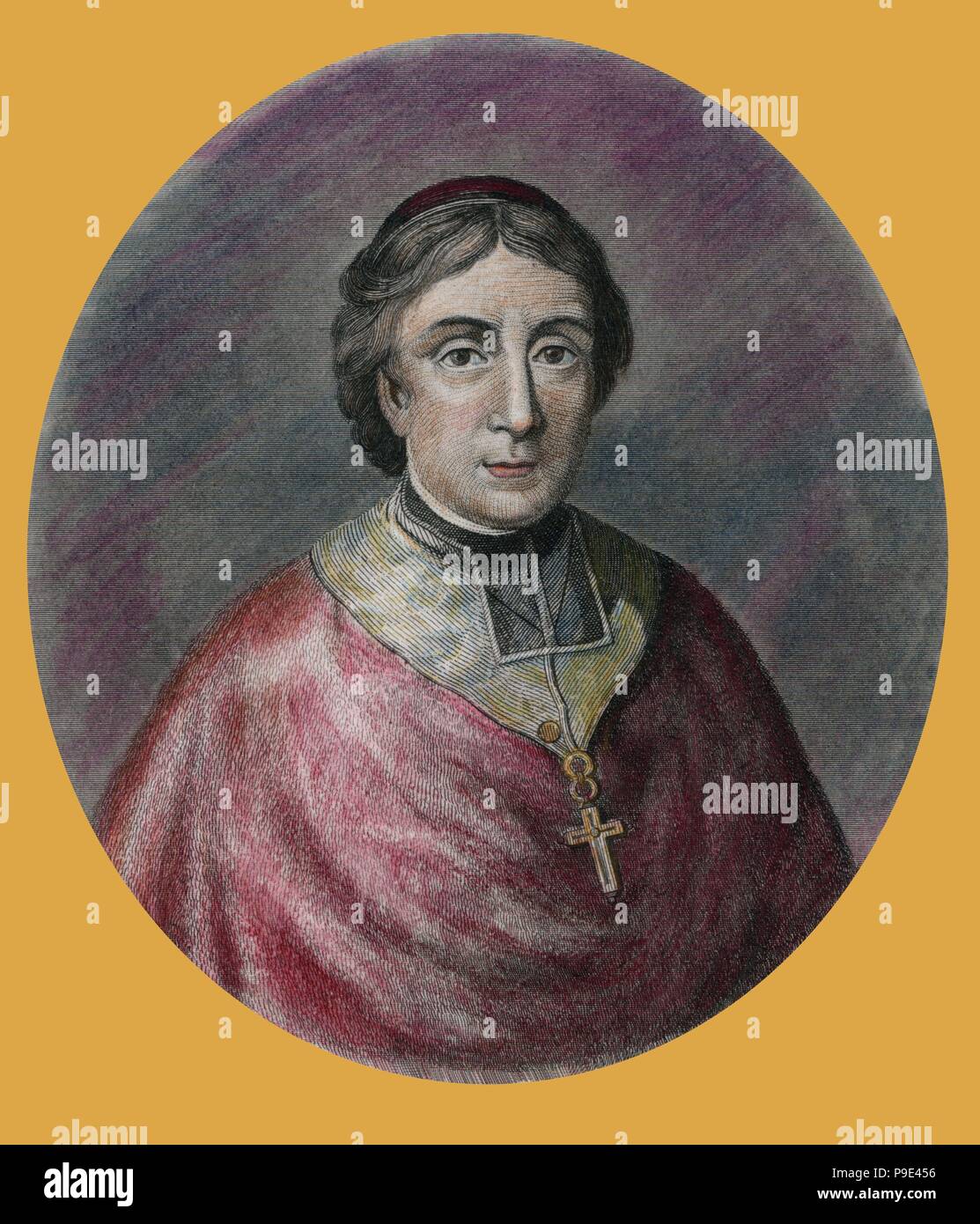 Joachim-Jean-Xavier d'Isoard (1766-1839), Obispo y cardenal francés. Banque D'Images