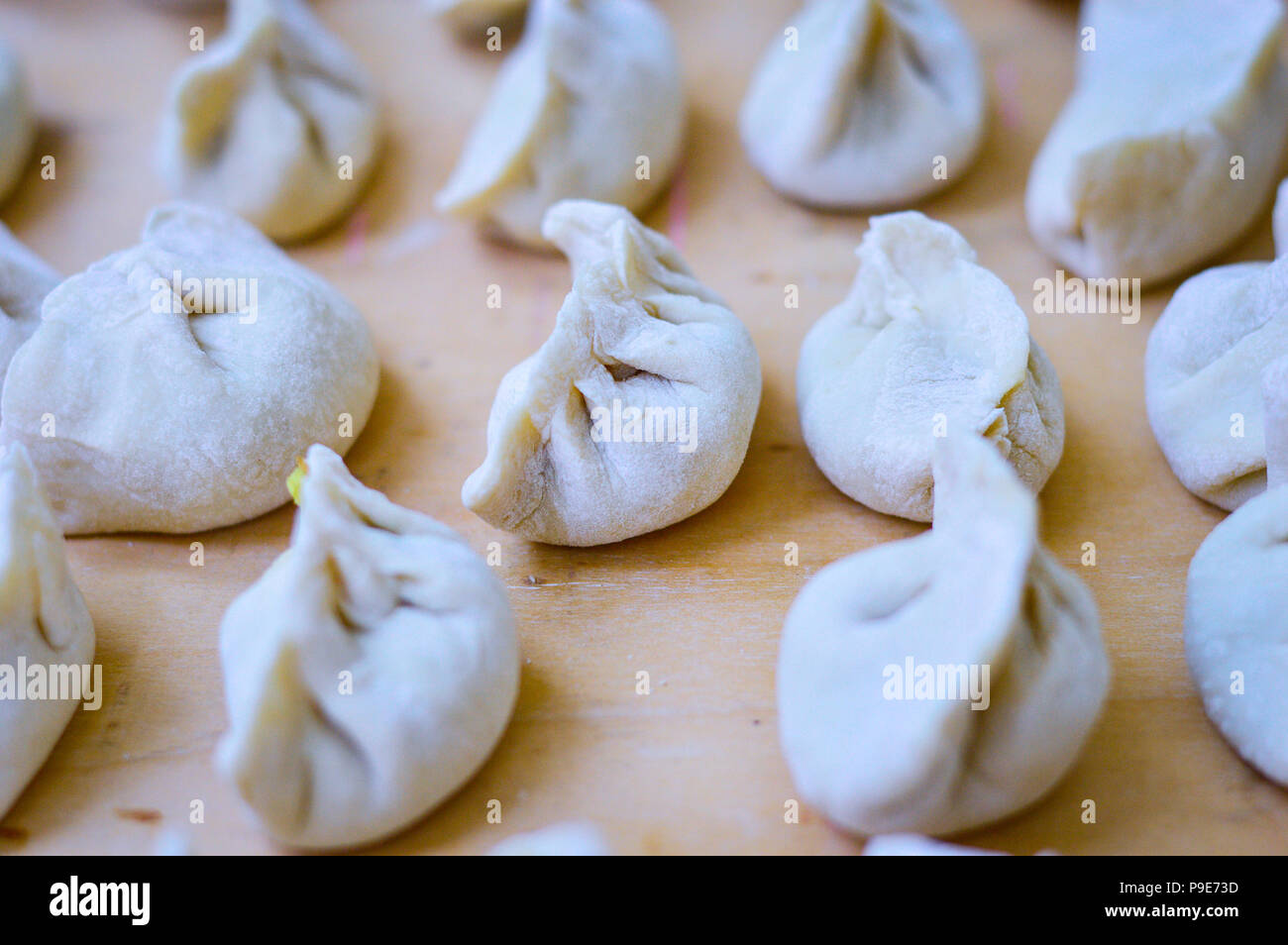 Close-up de boulettes chinoises, également appelé jiaozi en chinois. Banque D'Images