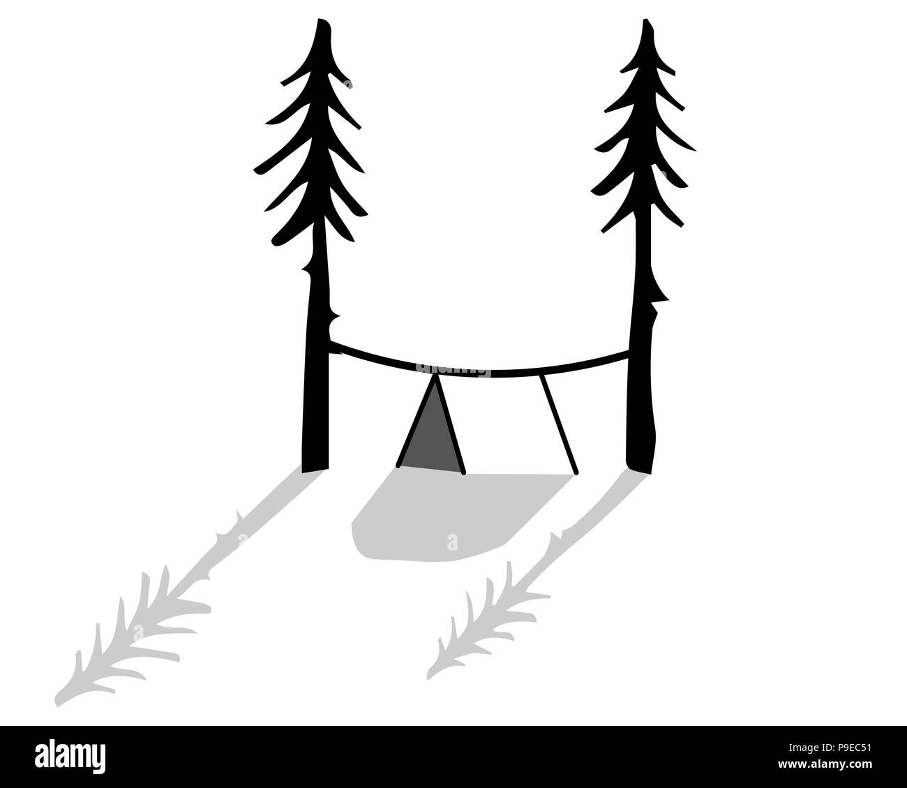 Tentes. illustration. Isolé sur fond blanc Banque D'Images