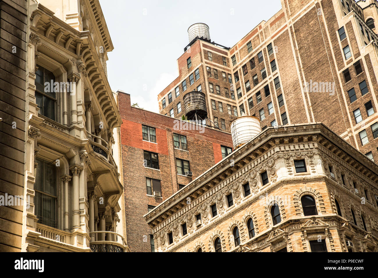 Cityscape of vintage New York Ville architecture Banque D'Images