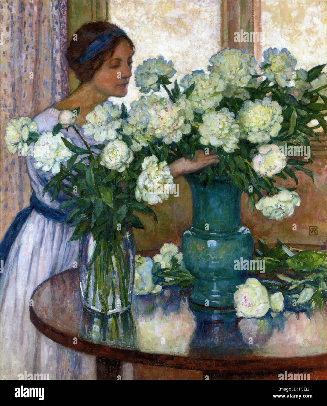 Theo Van Rysselberghe - pivoines blanches Banque D'Images