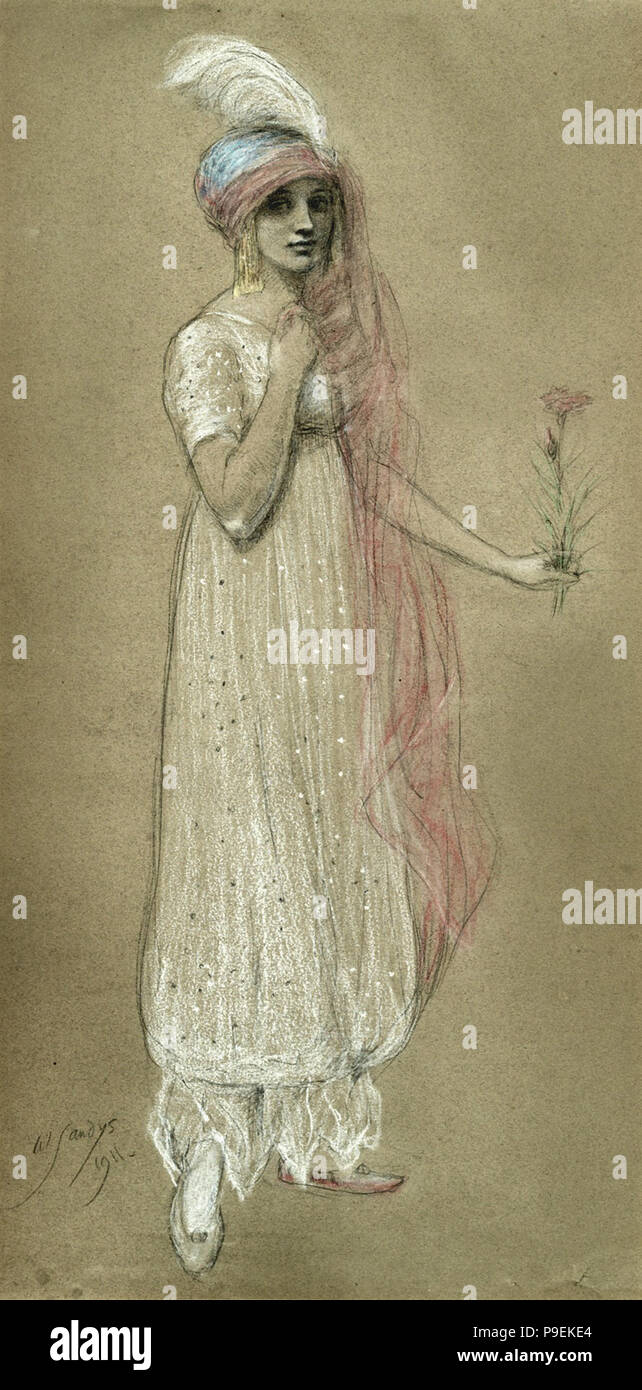 Sandys Winifred - Portrait de Gertrude dans Fancy Dress Banque D'Images