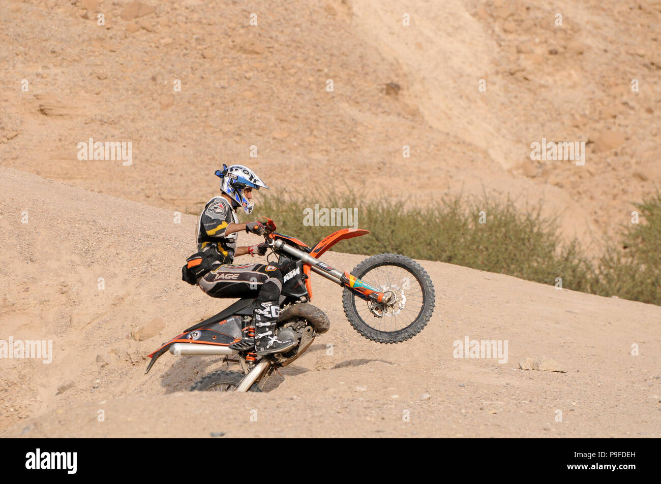 L'action du désert moto Banque D'Images