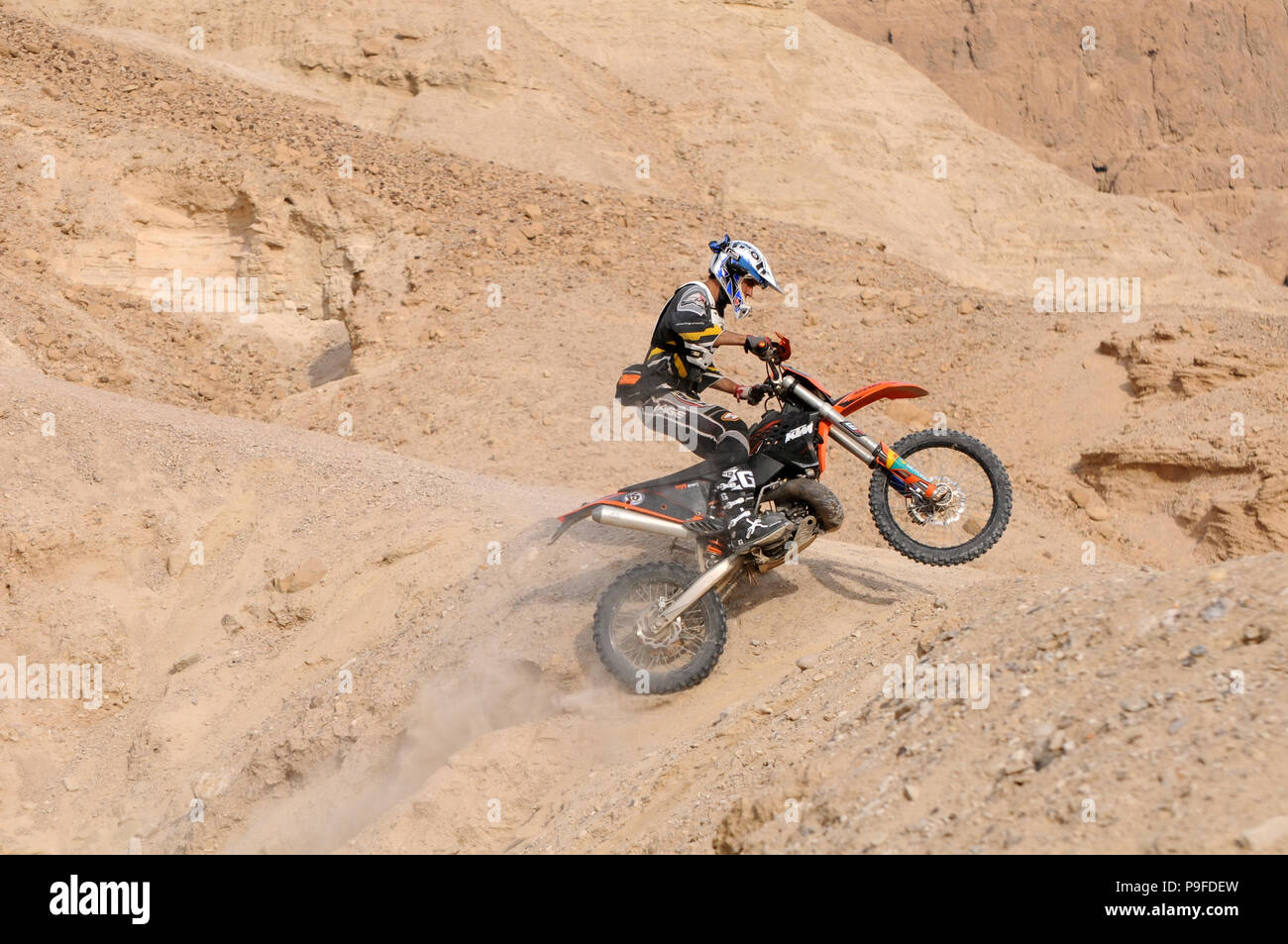 L'action du désert moto Banque D'Images