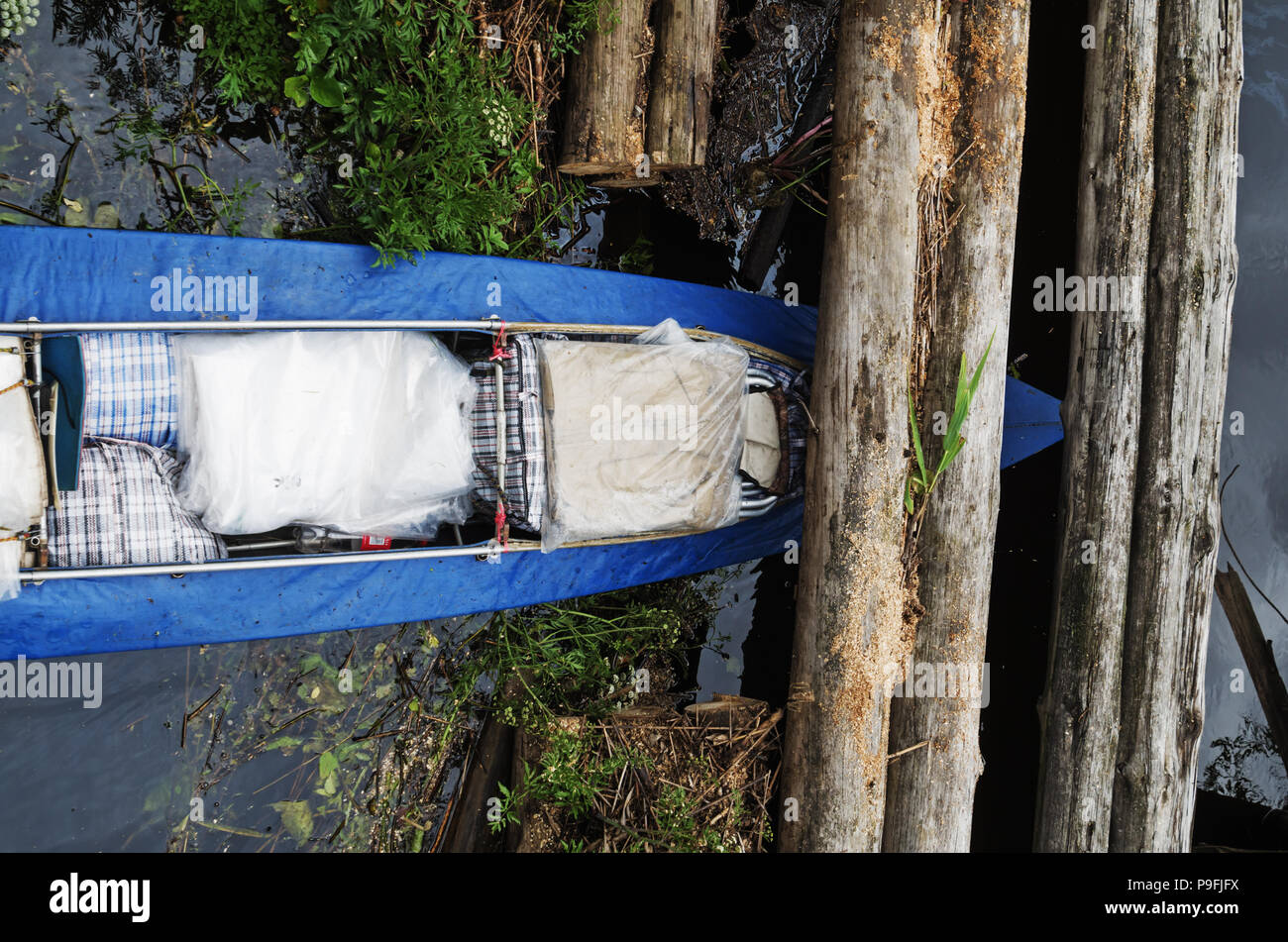 Les voyages en canot - 30.06.2018 - 3.07.2018. Svina la rivière, région de Vitebsk, en Biélorussie. Banque D'Images