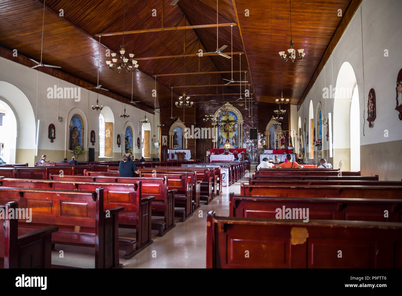 La Cathédrale Saint-james the Apostle aussi appelée cathédrale Santiago de Veraguas Panama en prêt pour la Journée mondiale de la Jeunesse (JMJ) 2019 Banque D'Images