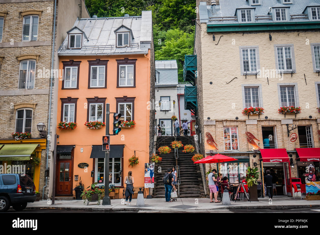 Célèbre hôtel historique Le Château Frontenac à Québec Canada Banque D'Images