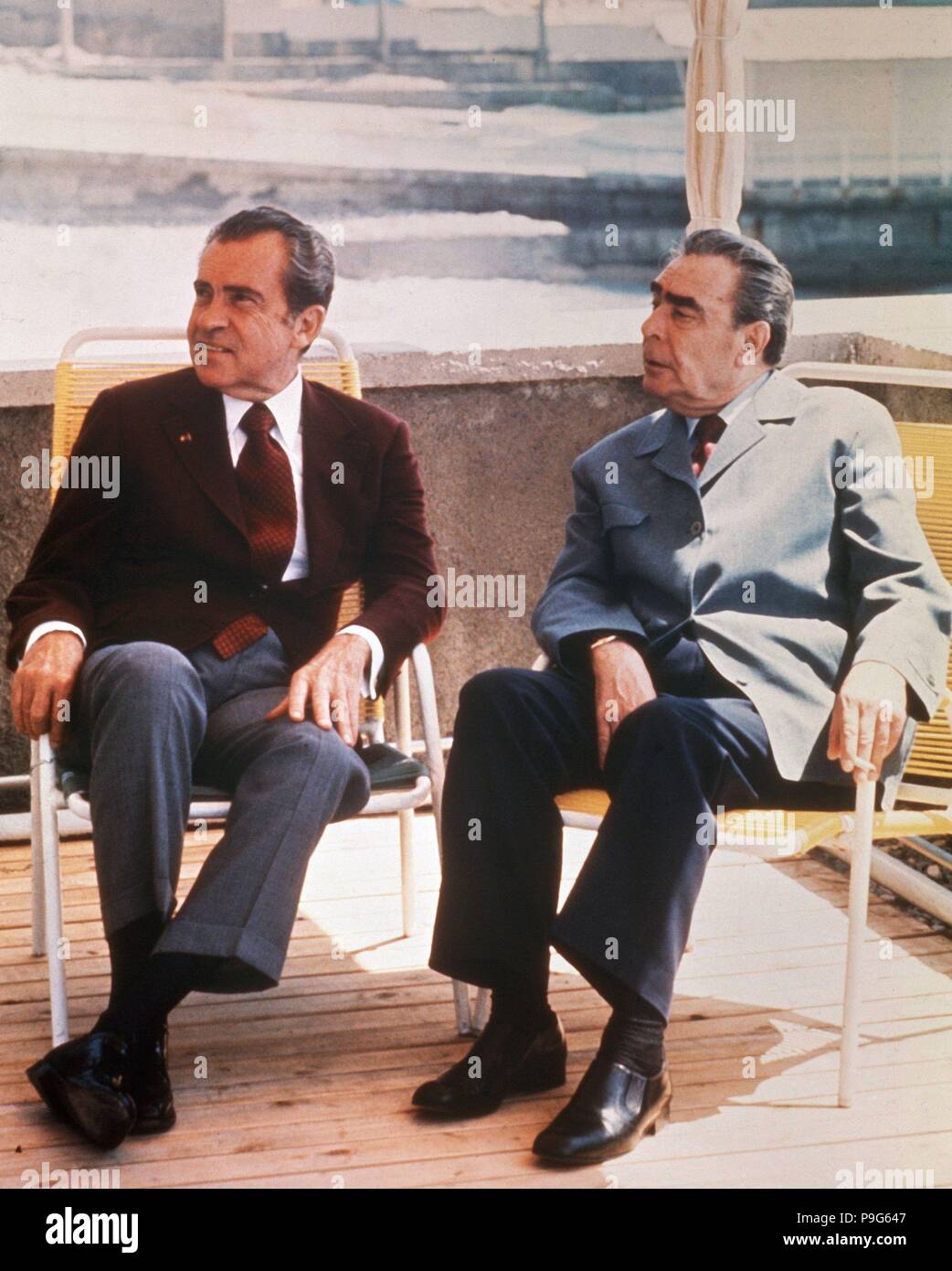 RICHARD NIXON Y LEONIDAS BREJNEV (SOVIETICO POLITICO). Banque D'Images