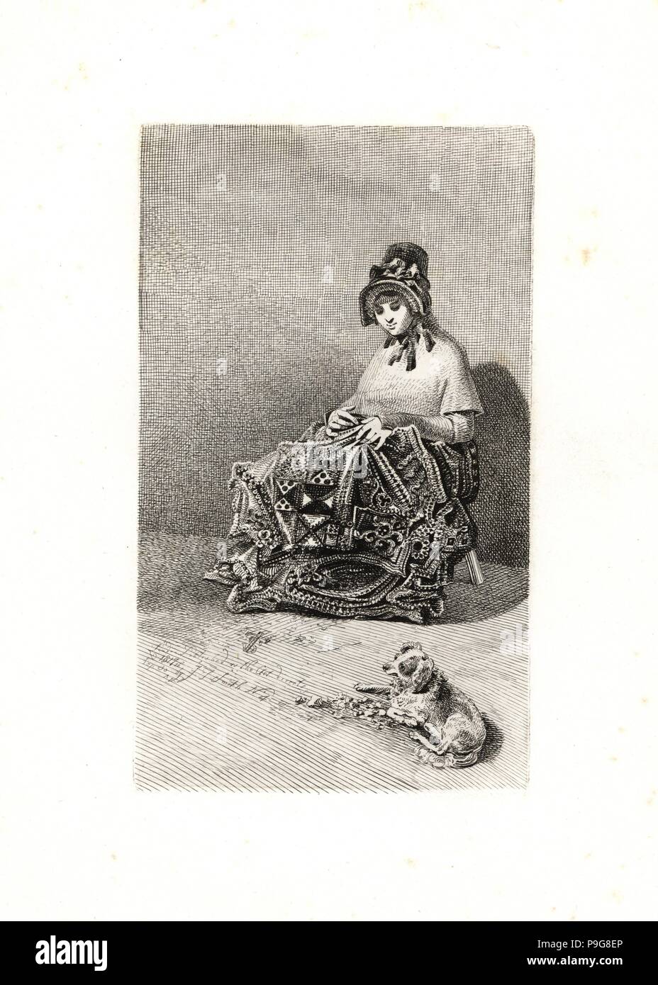 Priscilla aveugle, la multitude de décisions de mendiant industrieux St. James, Clerkenwell, en face de Spa-réservoir champs d'aqueducs. Gravure sur cuivre dessiné et gravé par John Thomas Smith, de son Vagabondiana, les anecdotes des Ordres mendiants errants dans les rues de Londres, 1817. Banque D'Images