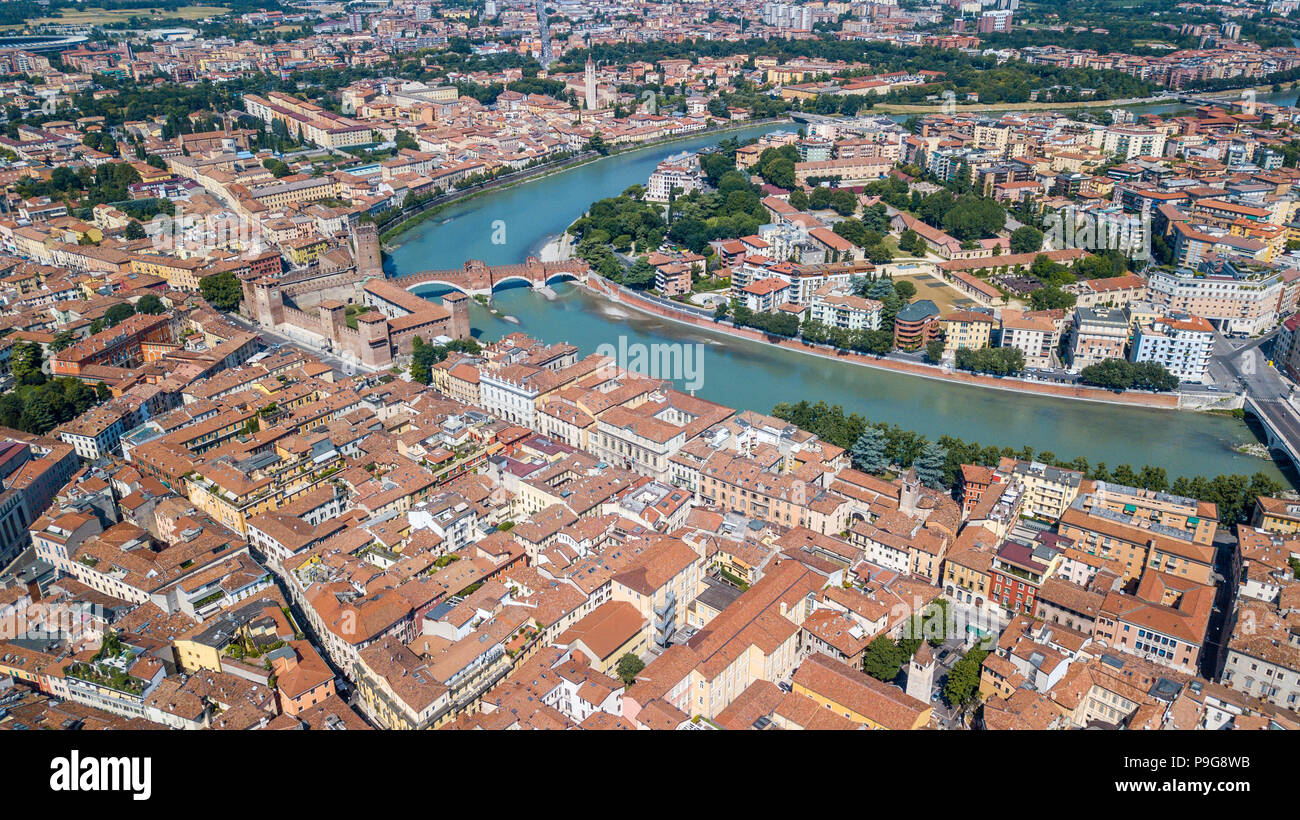 Vue aérienne de Vérone, Italie Banque D'Images