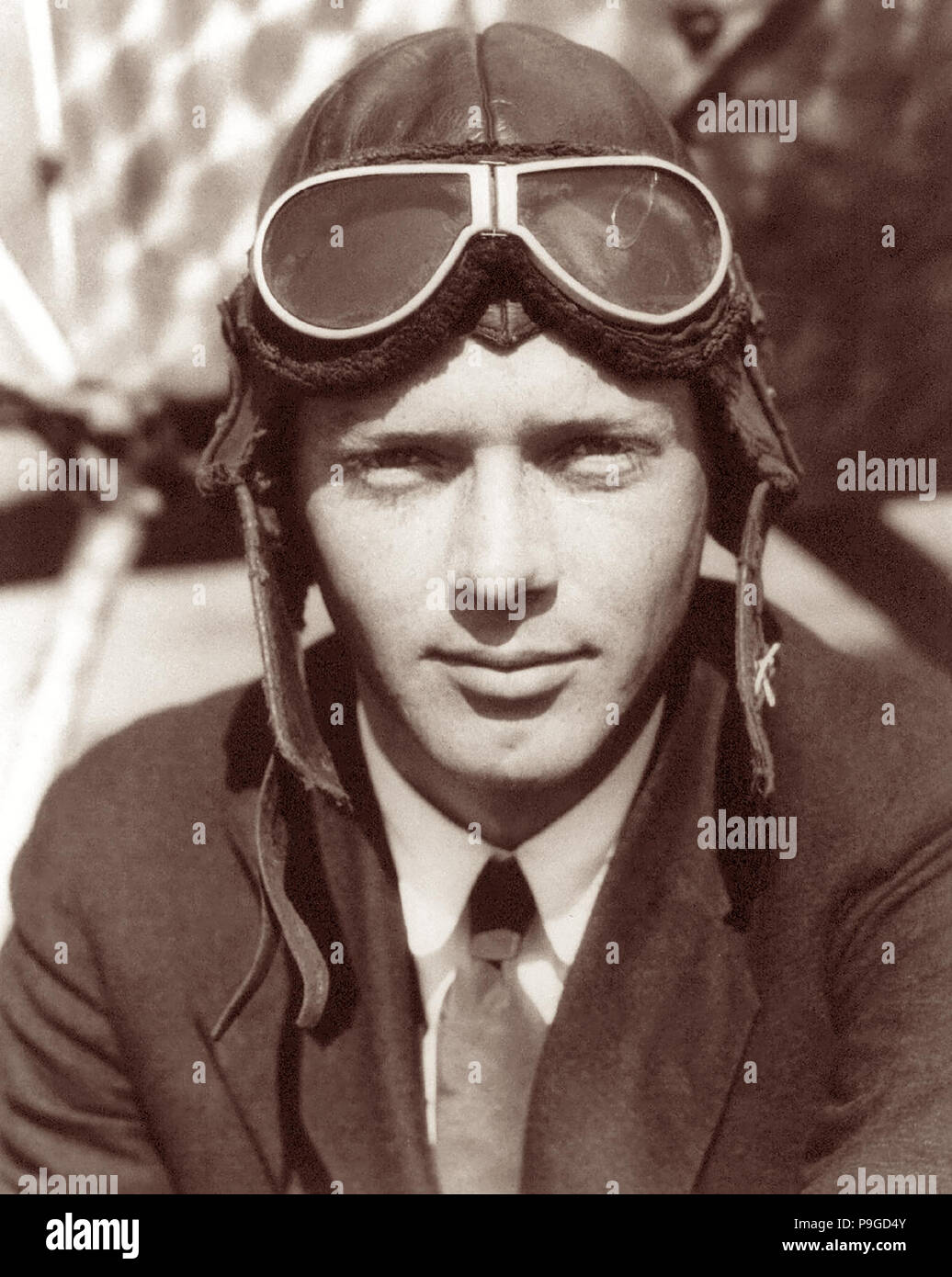 Charles Lindbergh (1902-1974) a été le premier aviateur à réussir un non-stop solo vol transatlantique, qu'il a faite entre New York et Paris le 20 et 21 mai 1927. (Photo c1927) Banque D'Images