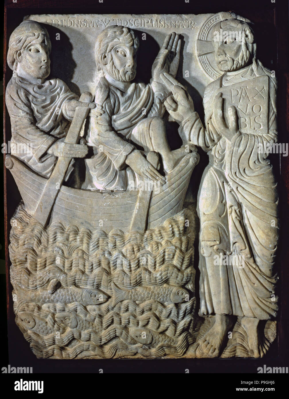 "La vocation de Saint Pierre, des secours, de sculpturales en, ch. 1160-1165, du monastère de San … Banque D'Images