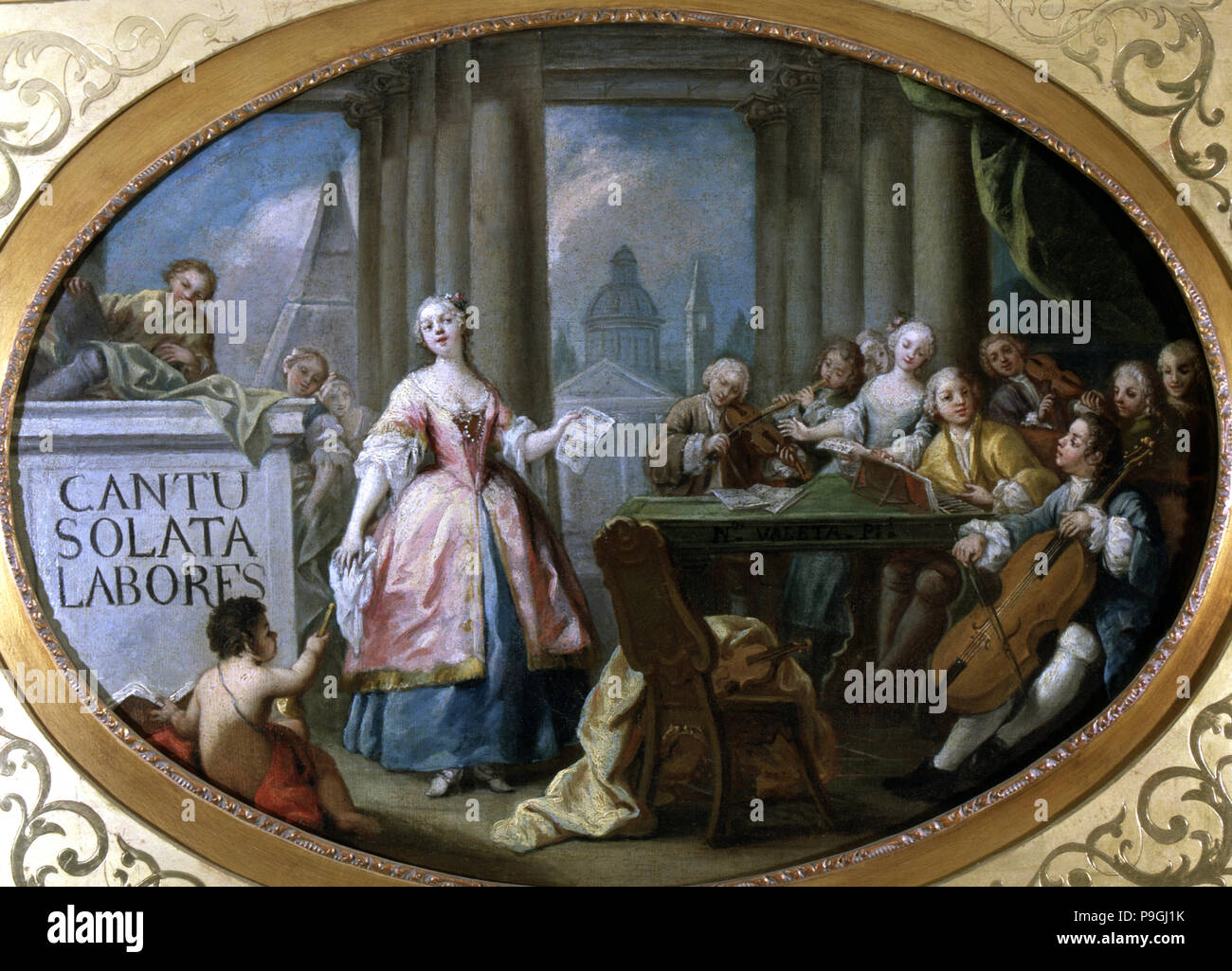 Allégorie du chant, de l'huile sur toile par Nicolas Valeta. Banque D'Images