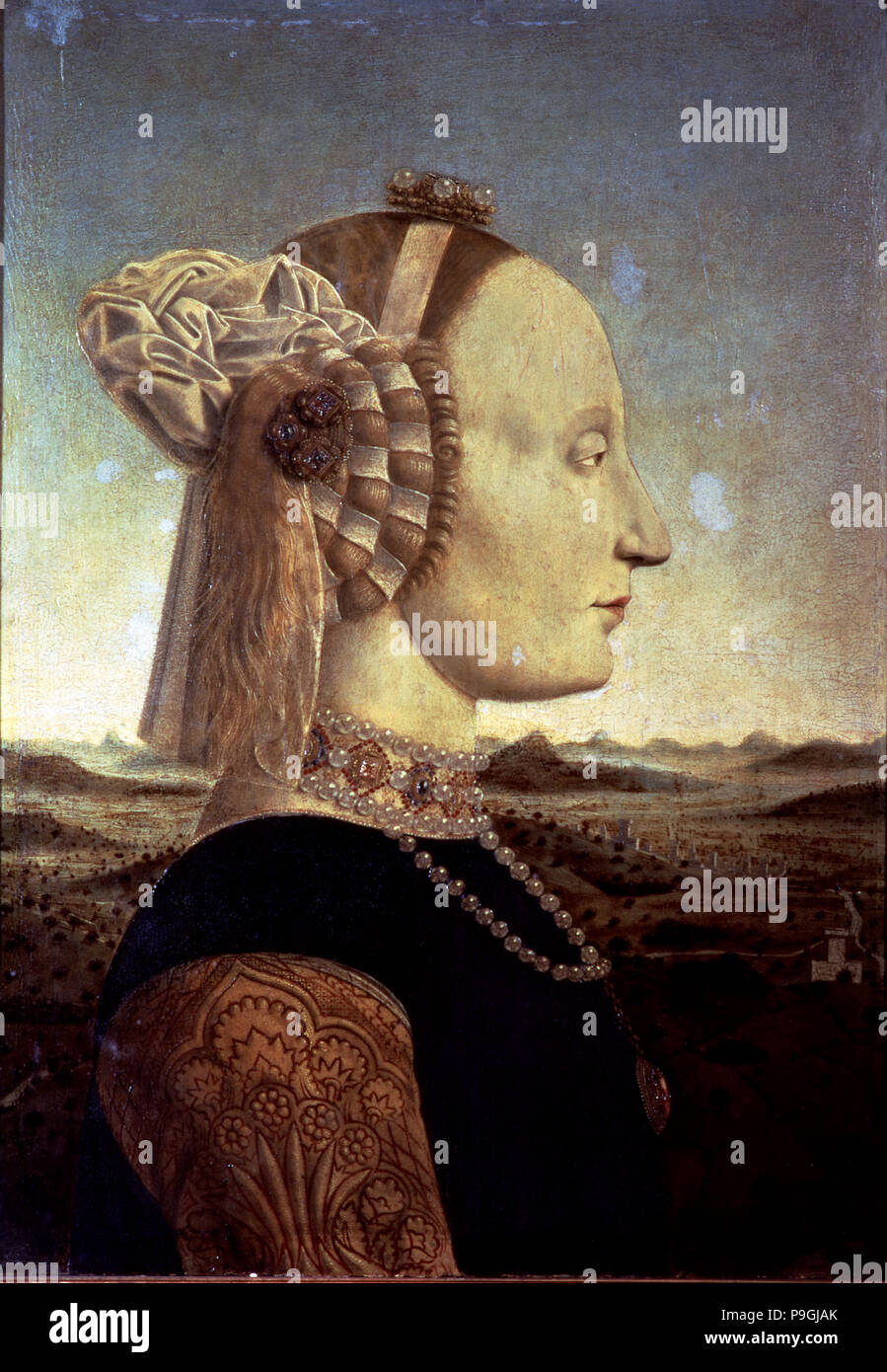 Battista Sforza', portrait de Piero della Francesca. Banque D'Images