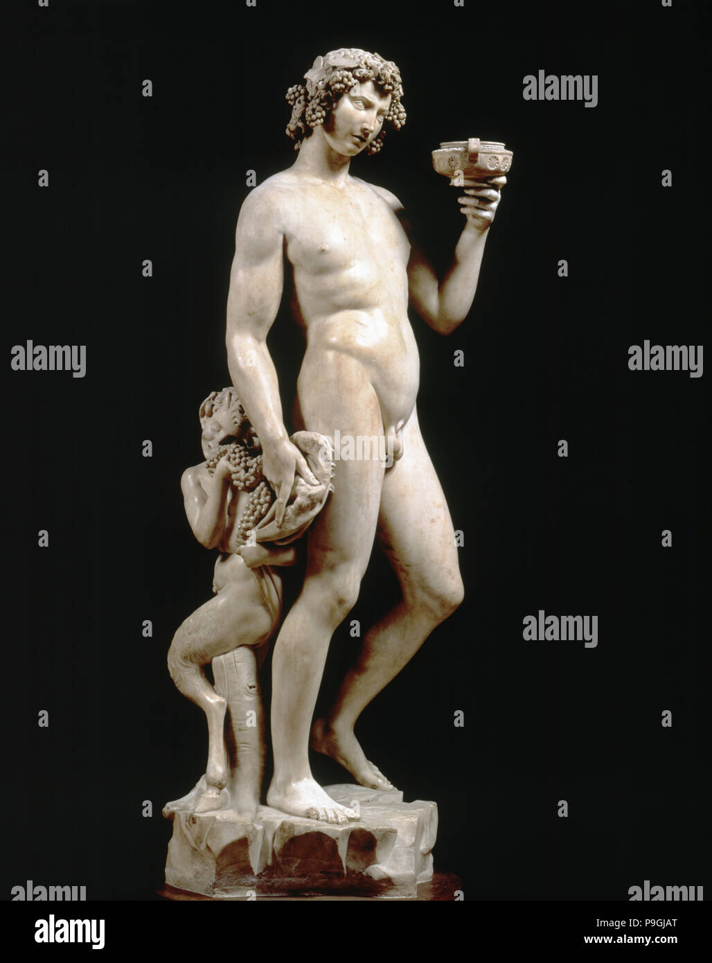 Bacchus", ch. 1496 - 1497, le travail de marbre de Michel-Ange. Banque D'Images