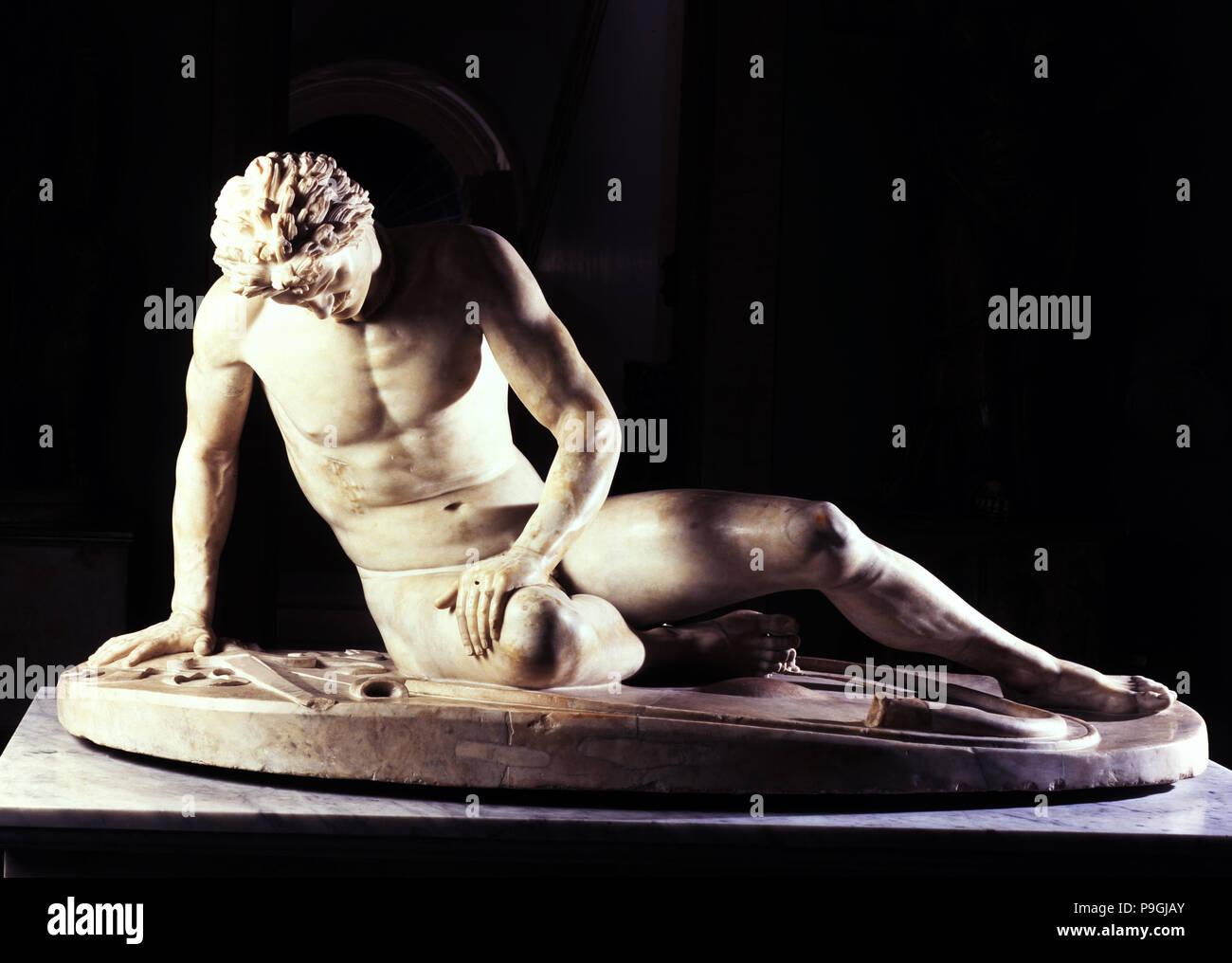 Dying Gaul, copie romaine en marbre d'un original grec en bronze. Banque D'Images