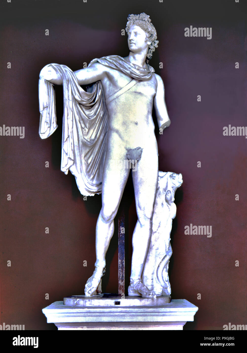 Apollo Belvedere, copie romaine du iie siècle d'un original grec du 6ème siècle avant J.-C.,… Banque D'Images