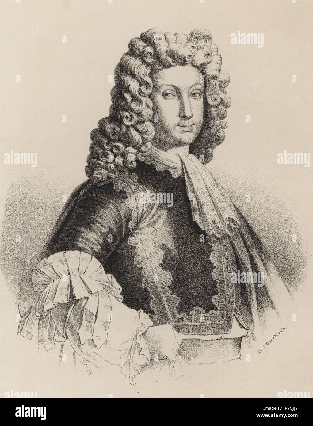 Louis I (1707-1724), fils aîné de Philippe V et Maria Luisa de Savoie, roi d'Espagne en 1724, génie… Banque D'Images
