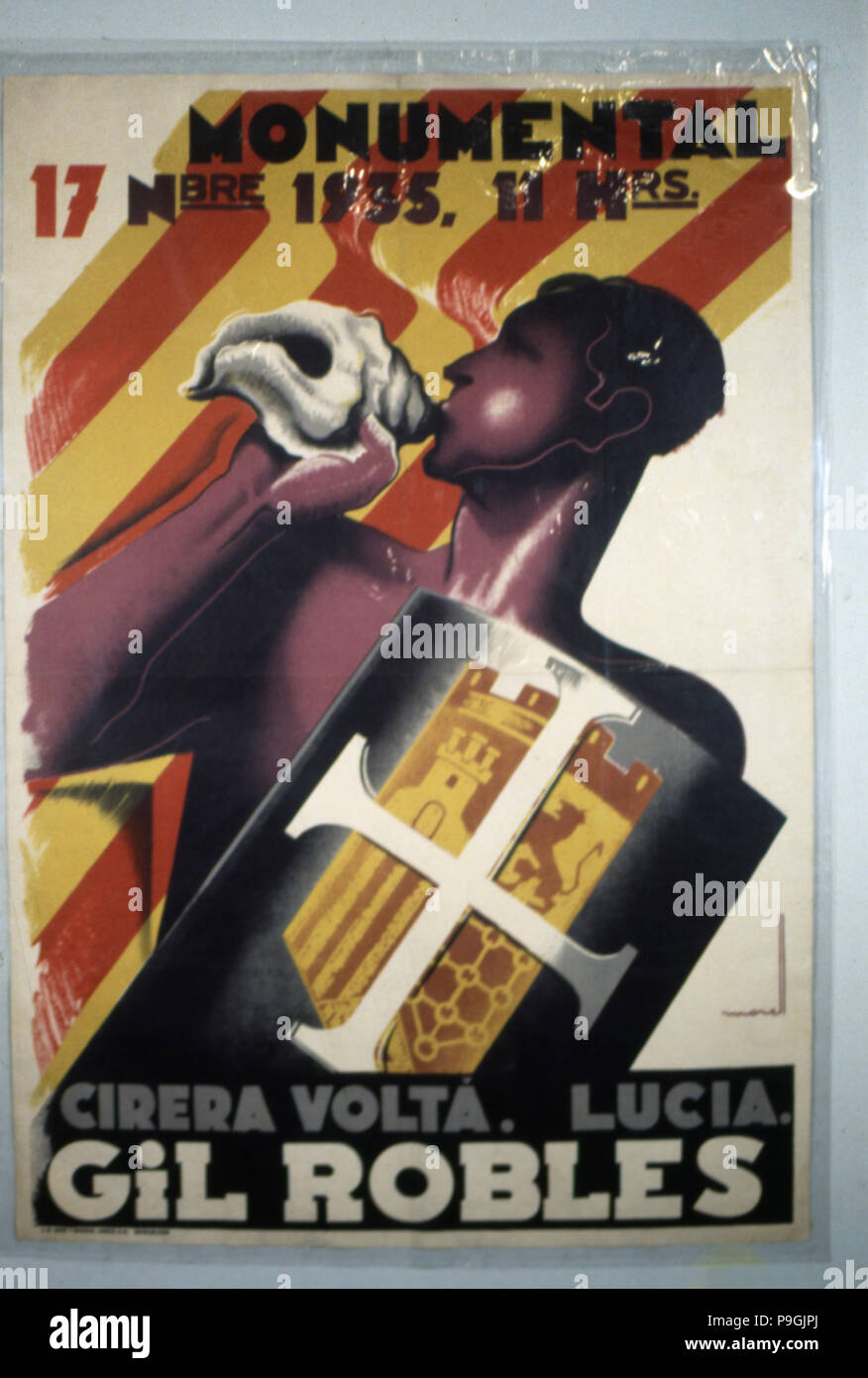 Deuxième République (1931-1939), l'affiche de la campagne électorale la publicité d'une manifestation à laquelle Gil Ro… Banque D'Images