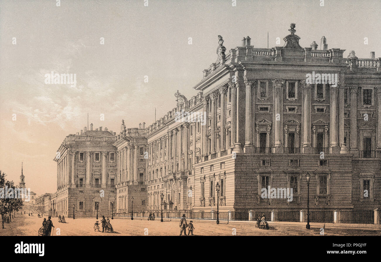 Palais Royal, également appelé East Palace, commencé par Philippe V en 1738 et terminé en 1755, le bureau… Banque D'Images