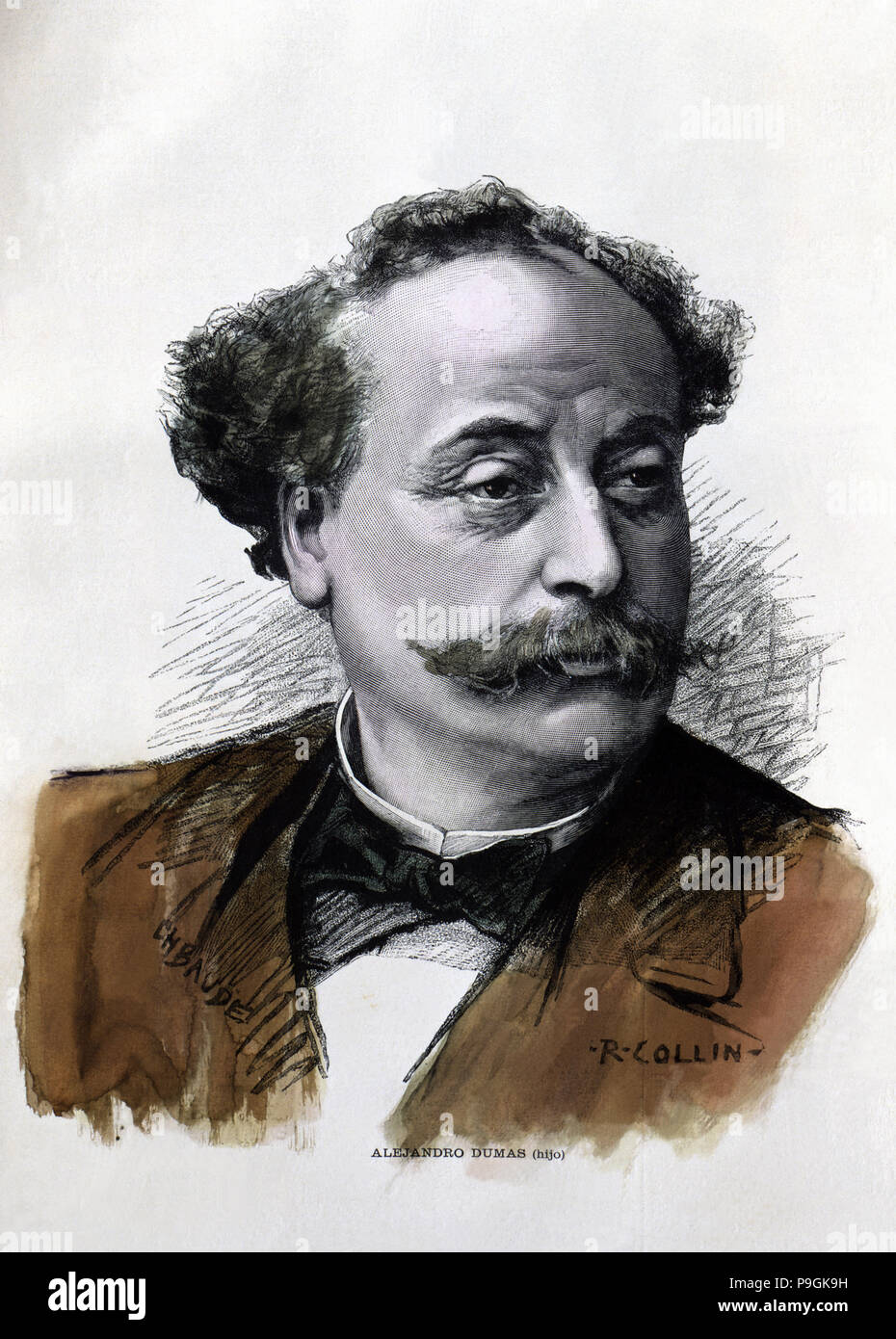Alexandre Dumas (fils) (1824-1896), écrivain français, gravure, 1895. Banque D'Images