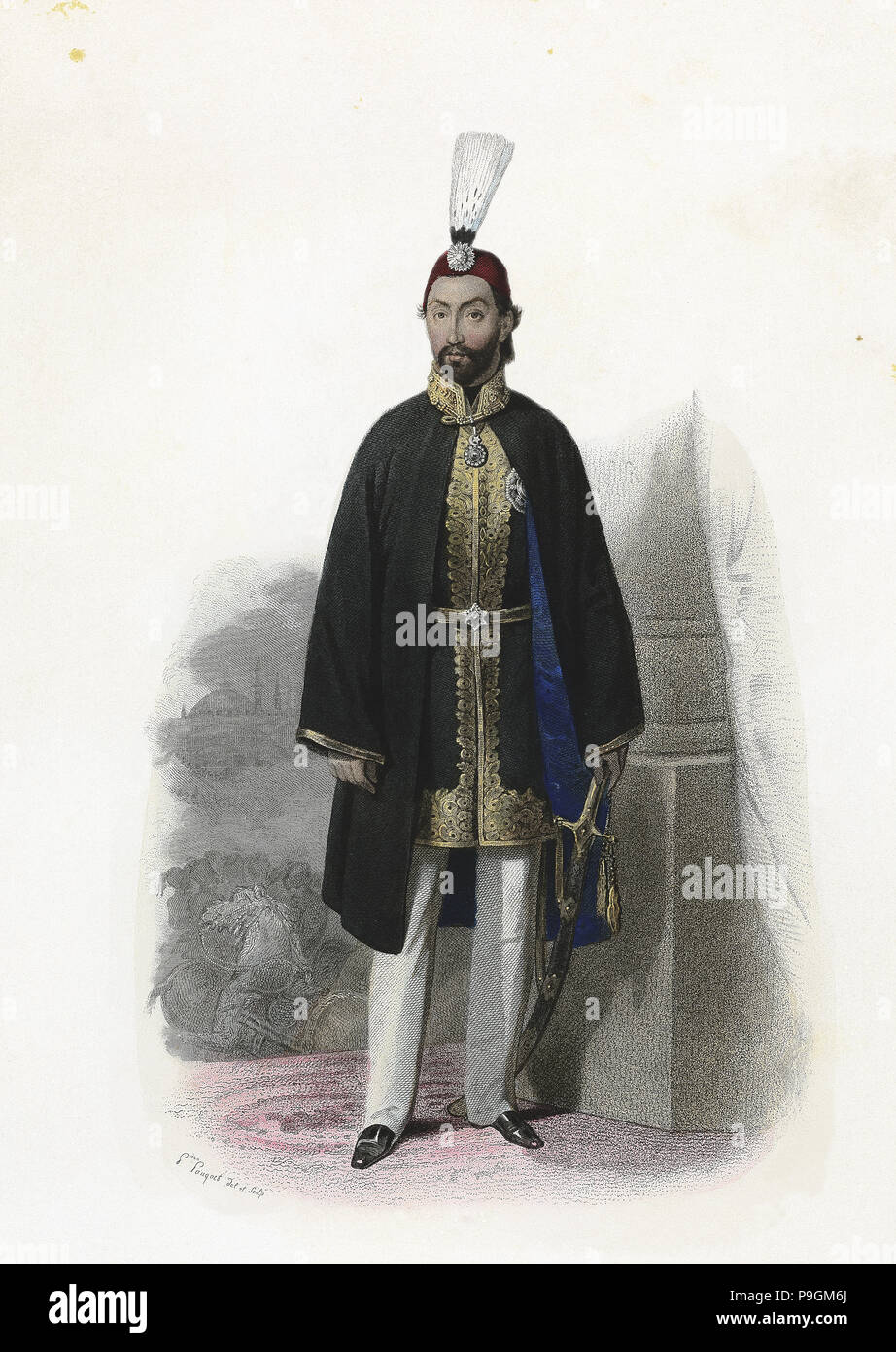 Abdülmecit, en arabe Abd al-Majid (1823-1861). 31ème Sultan Ottoman, il succède à son père Memm… Banque D'Images
