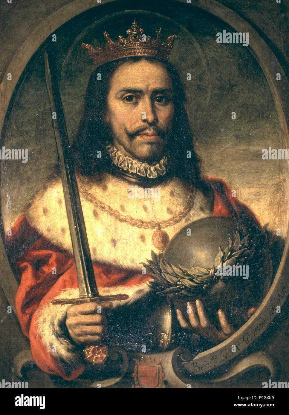 Saint Ferdinand" huile sur toile, Fernando III 'Le Saint' (1199-1252), roi de Castille un… Banque D'Images
