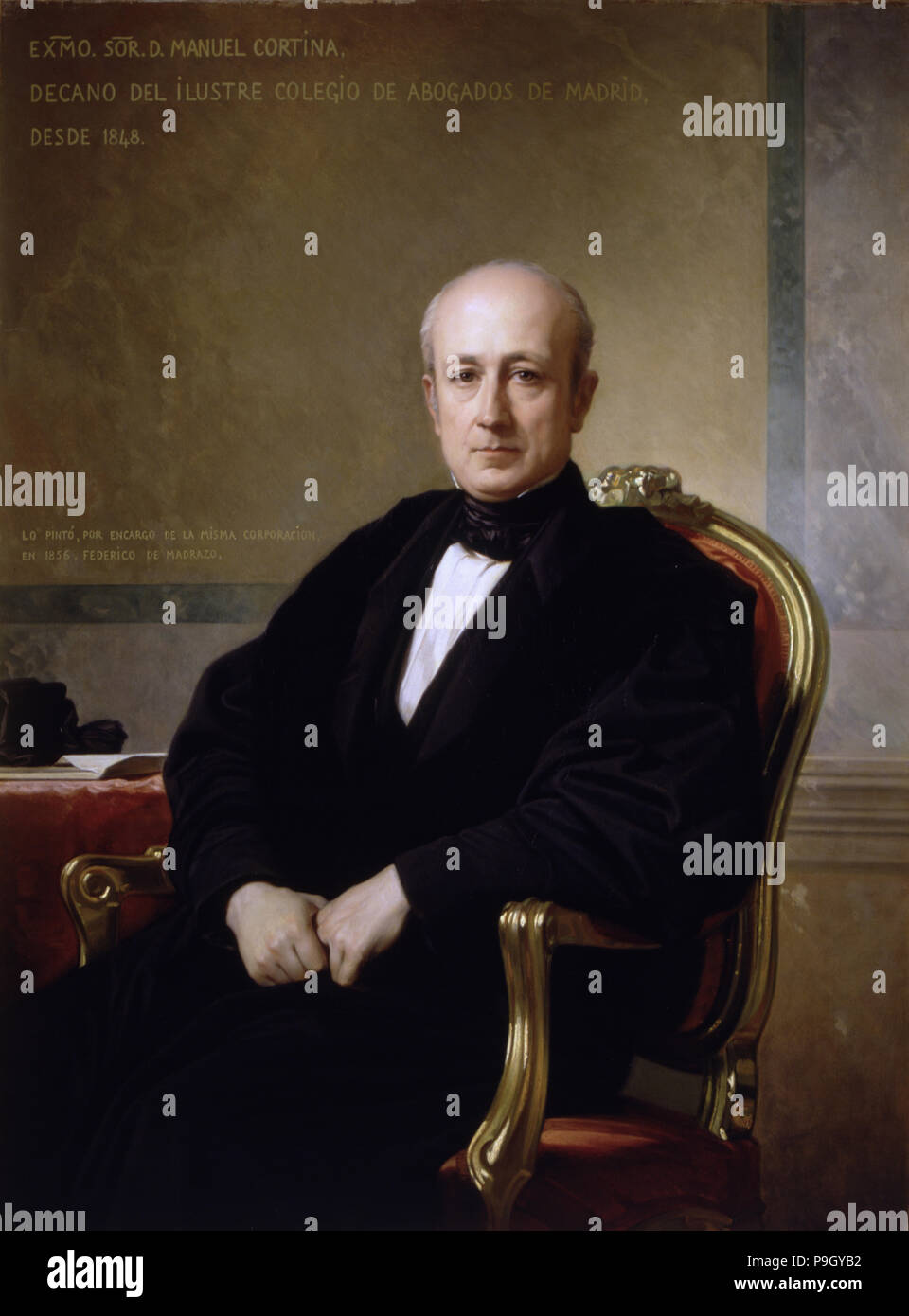 Manuel Cortina (1802-1878), homme politique espagnol, de l'huile. Banque D'Images