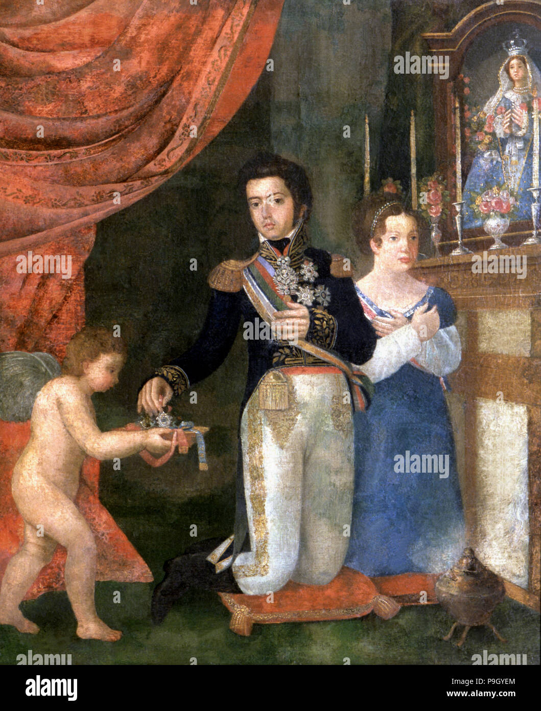 Pedro I et son épouse Léopoldine (1798-1834) Empereur du Brésil. Banque D'Images