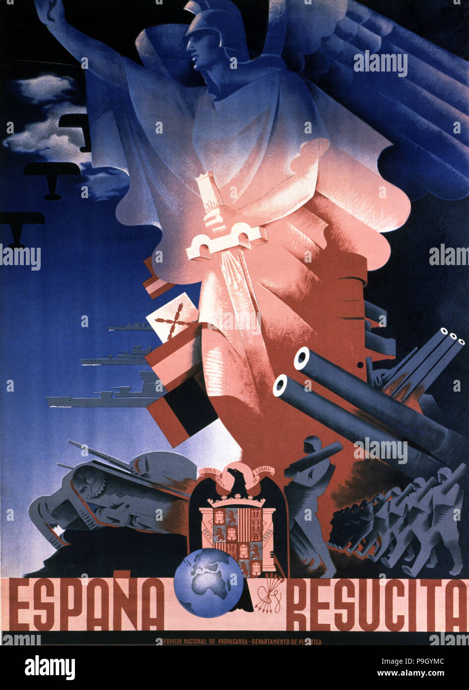 Guerre civile espagnole (1936 - 1939), 'poster' ressuscite, publiée par le Service National de … Banque D'Images