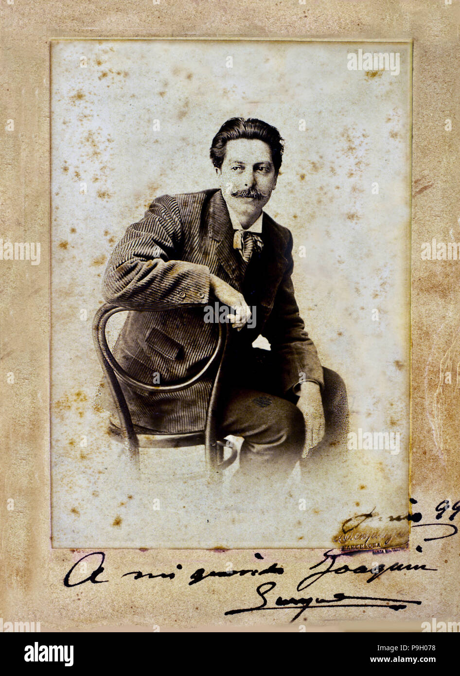 Enrique Granados (Espagnol), Historique (1867-1916) musicien, compositeur  et pianiste. Photographie autographiée Photo Stock - Alamy