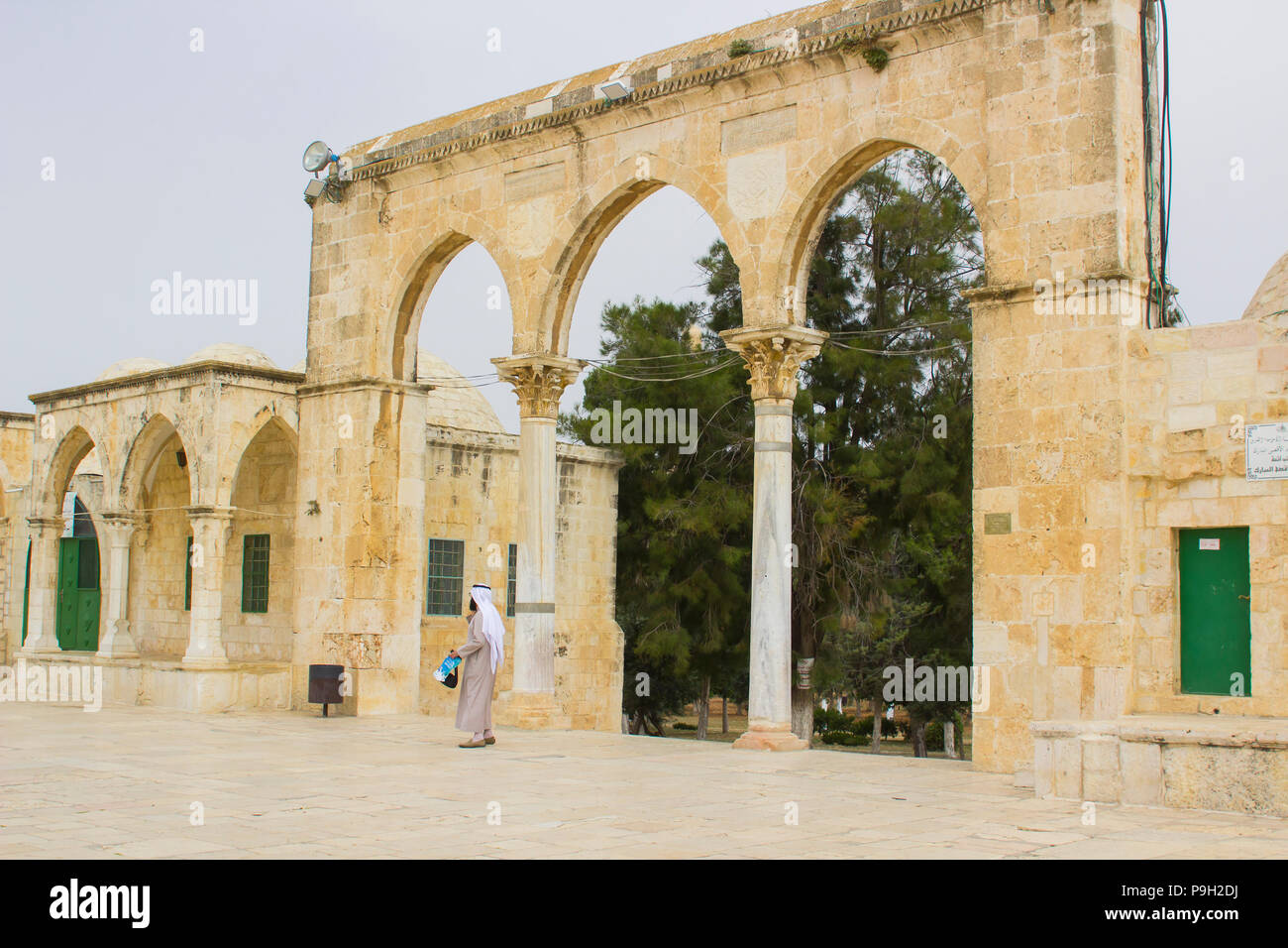 Certains des sanctuaires en dôme sur le mont du Temple à Jérusalem en Israël. La place du Dôme du Rocher mosquée islamique Banque D'Images