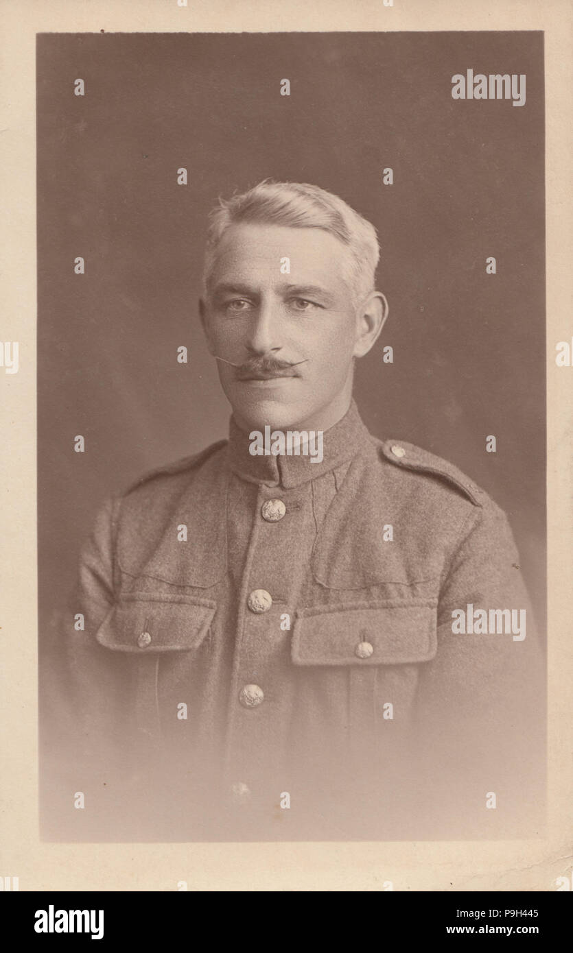 Vintage 1916 Photographie d'un soldat britannique de la Première Guerre mondiale Banque D'Images