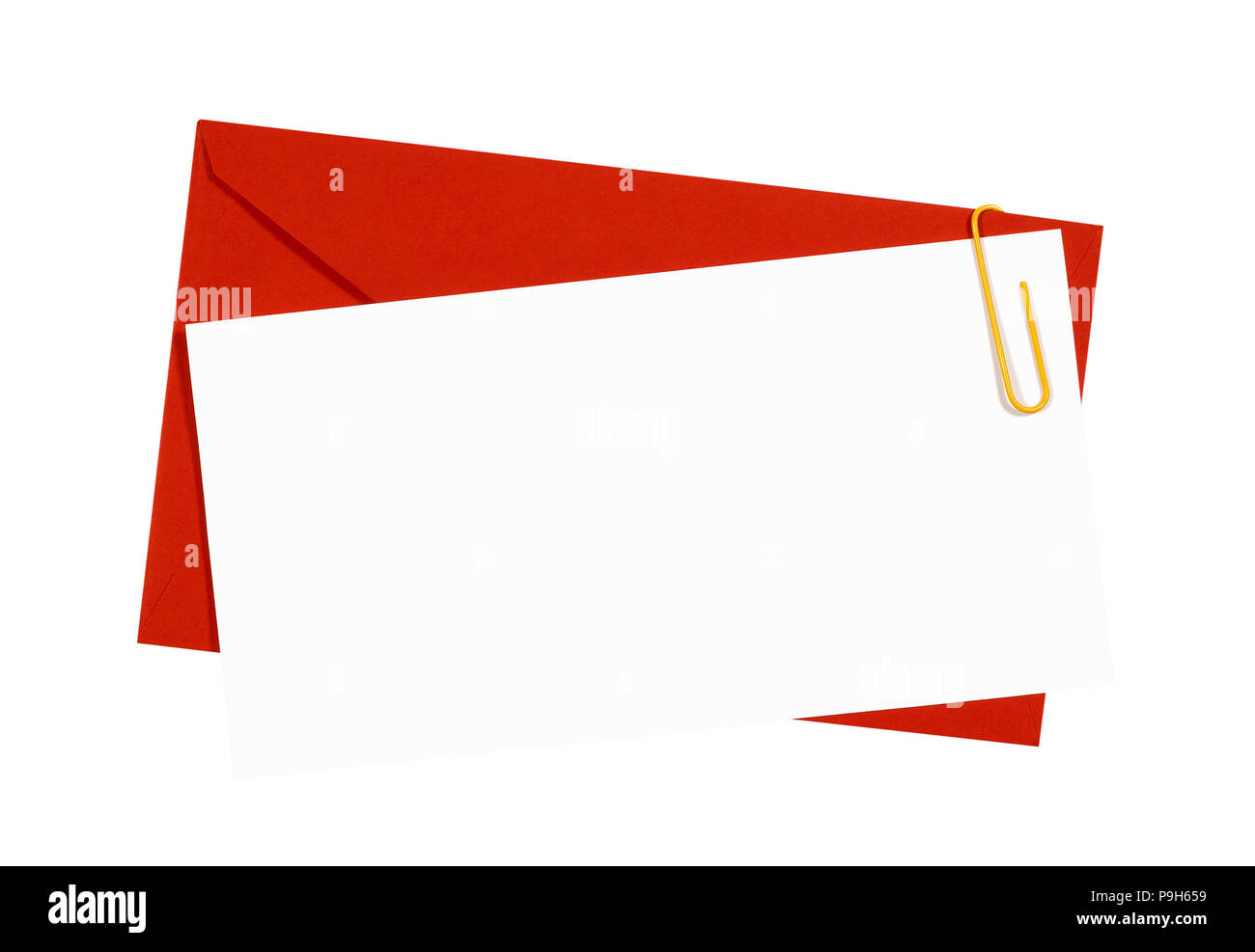 Enveloppe rouge avec vierge en lettre Banque D'Images