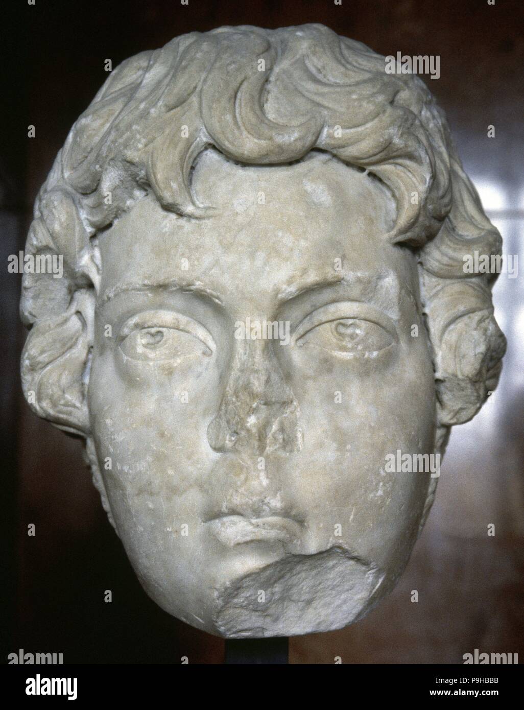 Caracalla (Lugdunum, 188-Mesoporamia, 217 AD). Connu comme Antonin. Empereur romain de 198-217 AD. Dynastie DYNASTIE. Buste en marbre de Markouna, Argelia. 3e siècle. Musée du Louvre. Paris, France. Banque D'Images